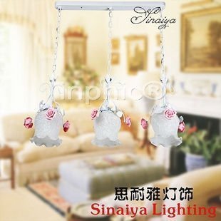 INPHIC-現代玫瑰燈 簡約田園鐵藝燈具 吊燈創意客廳餐廳花草燈飾