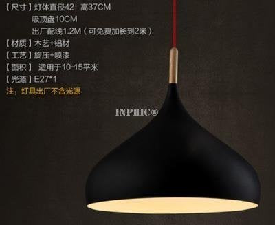 INPHIC-復古創意餐廳吊燈美式個性鐵藝咖啡廳火鍋店鍋蓋北歐木藝吧臺吊燈 08