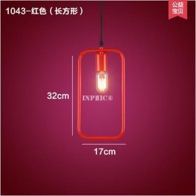 INPHIC-幾何北歐吊燈設計師藝術創意燈具餐廳酒吧服裝店簡約中式鐵藝吊燈（長方形）