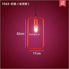 INPHIC-幾何北歐吊燈設計師藝術創意燈具餐廳酒吧服裝店簡約中式鐵藝吊燈（長方形）