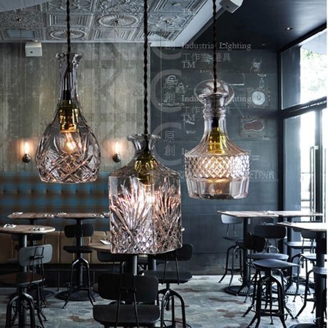 INPHIC-酒吧酒瓶復古吊燈吧臺單頭工業 吊燈餐廳燈咖啡館玻璃水晶組合