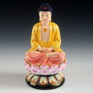 INPHIC-開運 佛像 11吋五彩全蓮如來佛像三寶佛陶瓷工藝品