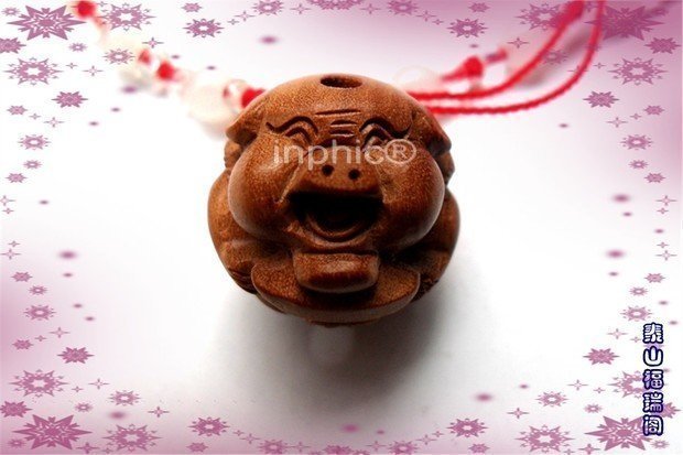 INPHIC-宗教 【招財豬 】桃木飾品、項墜、手機鏈、 招財吉祥物避邪