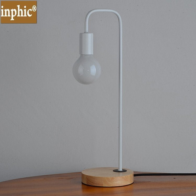 INPHIC-美式鐵藝檯燈創意簡約裝飾檯燈書房臥室客廳辦公原木檯燈 白色檯燈
