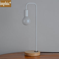 INPHIC-美式鐵藝檯燈創意簡約裝飾檯燈書房臥室客廳辦公原木檯燈 白色檯燈