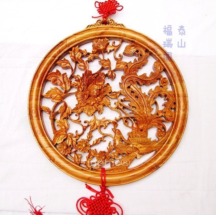 INPHIC-宗教 50 鳳戲牡丹 花開富貴 開光桃木木雕掛件 避邪化煞