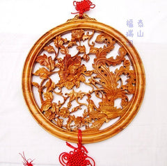 INPHIC-宗教 50 鳳戲牡丹 花開富貴 開光桃木木雕掛件 避邪化煞