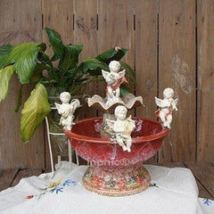 INPHIC-開運 立體天使流水噴泉擺飾 陶瓷工藝品 桌面擺設 加濕器