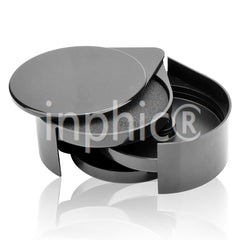 INPHIC-調酒黑色三層鹽邊盒 調味盒 酒杯沾邊盒 糖酒杯架 瑪格麗特專用