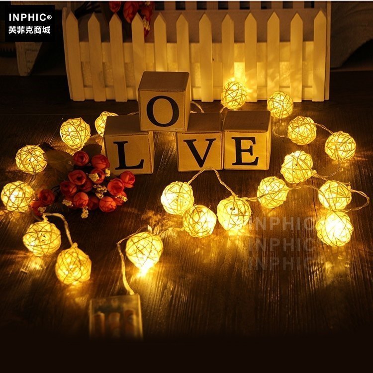 INPHIC-婚紗攝影道具夜景拍攝裝飾2米藤球燈串節日LED燈 求婚 結婚 節日 裝飾燈 燈串 串燈