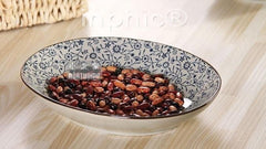 INPHIC-陶瓷 青花紅花果盤魚盤 橢圓大盤子 菜盤 餐具