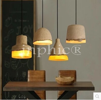 INPHIC-北歐美式復古工業單頭水泥燈餐廳吧臺服裝店咖啡廳吊燈具 A款
