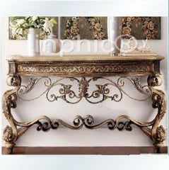 INPHIC-歐式田園鐵藝玄關桌茶幾 電視櫃牆邊桌 門廳桌展廳桌