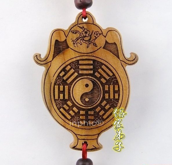 INPHIC-宗教 開光正宗桃木平安瓶桃木鏡 太極八卦鏡掛件化解房間門沖煞鎮宅