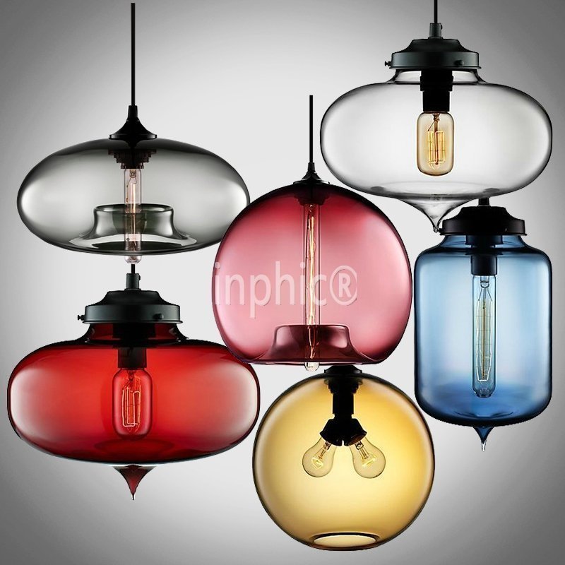 INPHIC-loft吧檯燈吊燈玻璃現代咖啡廳燈 酒吧 吊燈單頭魚缸燈時尚