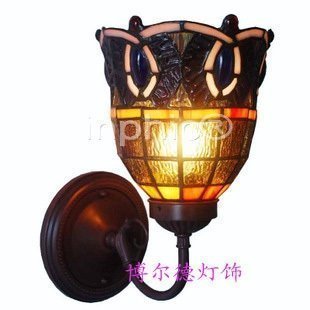 INPHIC-彩色玻璃壁燈田園古典地中海 床頭壁燈 臥室燈