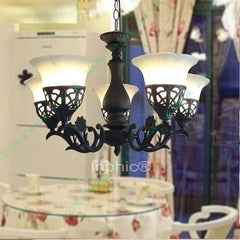 INPHIC-歐式5頭客廳吊燈餐廳臥室五頭燈具現代簡約田園鐵藝吧臺主臥次臥