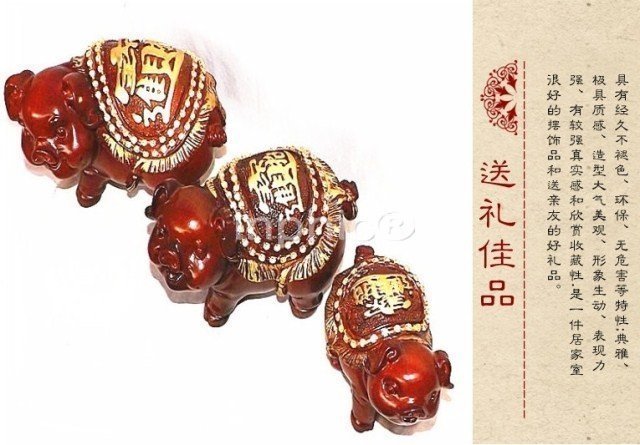 INPHIC-開運 開光吉祥三寶裝飾品擺設三只小豬創意時尚家居招財擺件樹脂工藝品一套