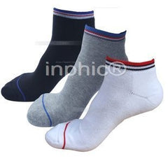 INPHIC-3雙 加厚運動襪子 超舒適船襪 毛巾底短襪 羽毛球籃球襪子