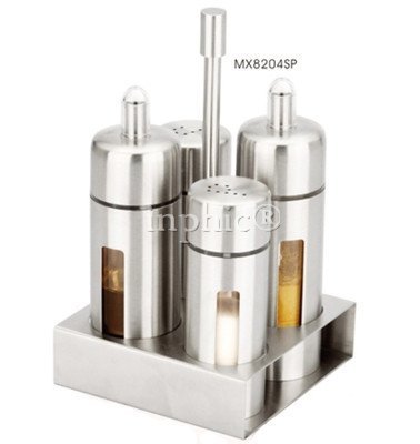 INPHIC-調味具套裝系列 可視鹽盅胡椒粉盅連架