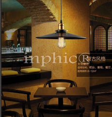 INPHIC-loft藝術復古工業風餐廳吧臺現代簡約咖啡店樓梯陽臺鐵藝吊燈 直徑36cm