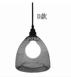 INPHIC-Loft美式鄉村工業風復古餐廳酒吧臺服裝店鐵網咖啡店鳥籠單頭吊燈 D款