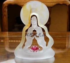 INPHIC-宗教 蓮花觀音 觀世音菩薩佛像 佛教工藝品 琉璃家居飾品 簡約現代擺飾