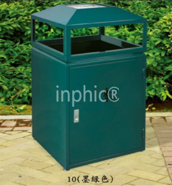 INPHIC-垃圾桶烤漆社區戶外垃圾桶烤漆環保果皮桶垃圾桶 中號墨綠色