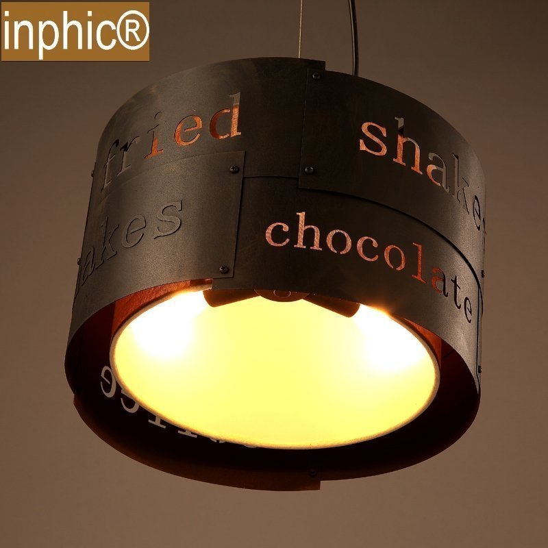 INPHIC-loft個性吊燈復古咖啡廳創意英文餐廳吧臺酒吧過道鐵藝裝飾吊燈 B款