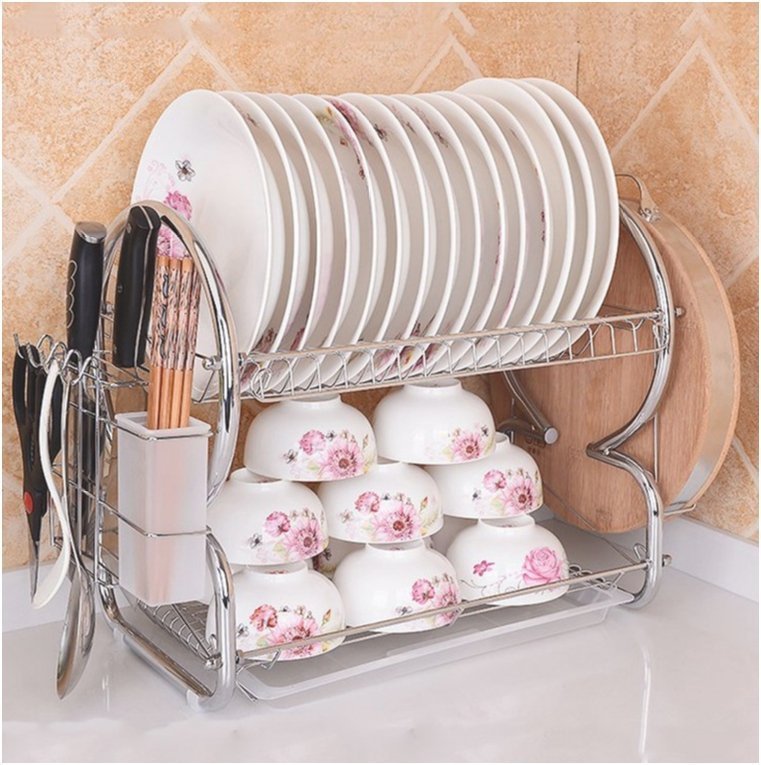 INPHIC-廚房收納雙層滴水碗架瀝水架廚房置物收納架碗碟架瀝水架