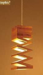 INPHIC-設計師藝術創意餐廳吊燈三頭現代簡約吧臺走道咖啡館飯廳實木吊燈 單頭