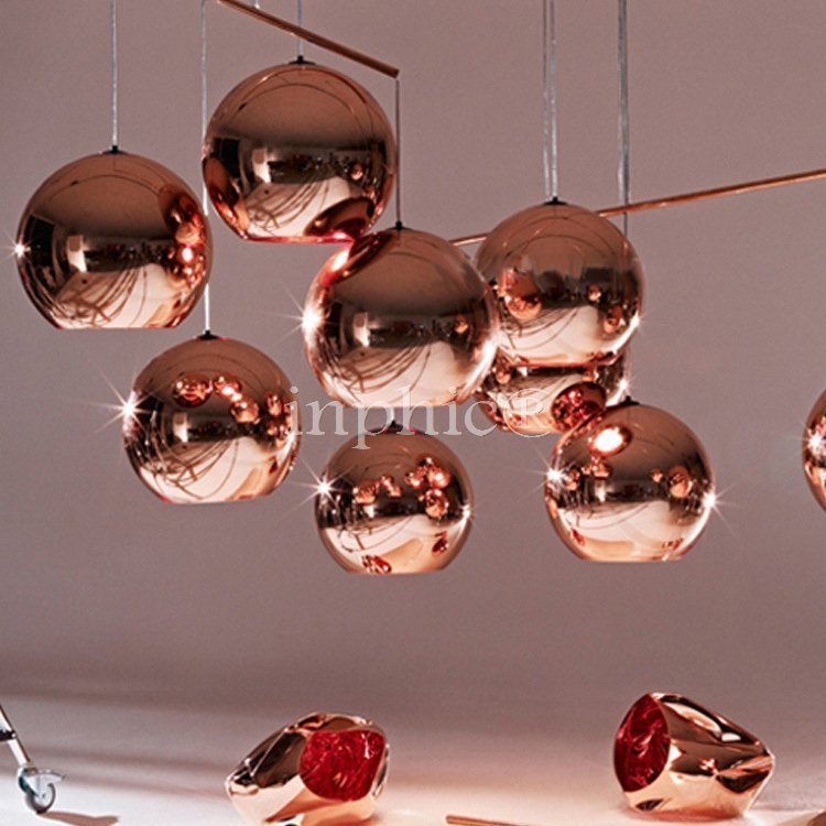 INPHIC-設計師款 現代簡約 美式 吧客廳 金色電鍍球吊燈