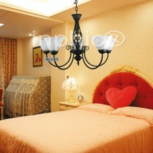 INPHIC-歐式餐廳燈5頭 吊燈簡約臥室書房燈 陽臺門廳燈 鐵藝吊燈歐式