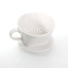 INPHIC-1-2人份純白瓷咖啡濾沖杯 陶瓷咖啡過濾器 V型濾杯