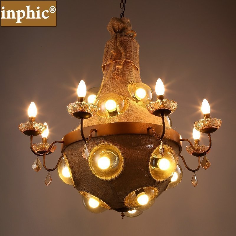 INPHIC-美式鄉村復古麻袋創意吊燈簡約酒吧臺藝術個性客廳餐廳服裝店燈具