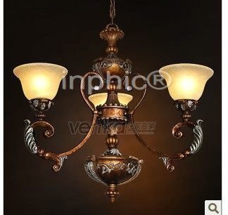 INPHIC-歐式復古典復古燈具 美式樹脂鐵藝3頭吊燈臥室餐廳客廳燈飾