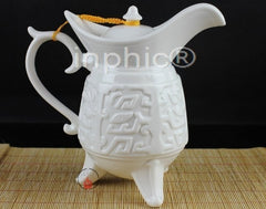 INPHIC-茶具 1斤裝復古酒壺陶瓷爵壺白色 高腳杯 酒具復古 酒器 酒店用品