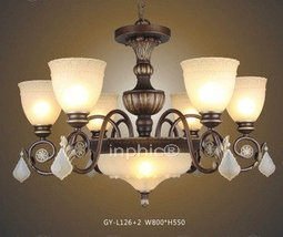 INPHIC-歐式吊燈 復古美式餐廳吊燈 高檔鐵藝六頭吊燈 田園古典吊燈L262