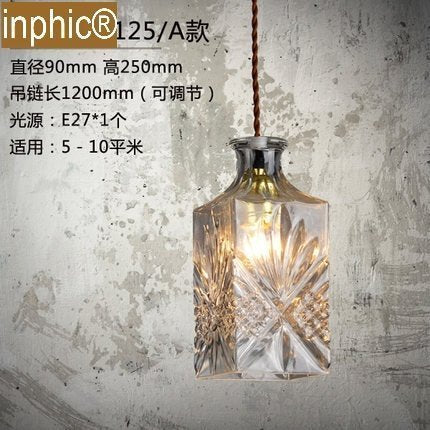 INPHIC-loft水晶玻璃創意餐廳吊燈吧臺酒吧簡約個性酒瓶燈 A款吊燈