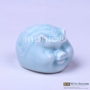 INPHIC-小福豬 景德鎮手工陶瓷 家居飾品豬擺設 十二生肖豬青瓷擺飾