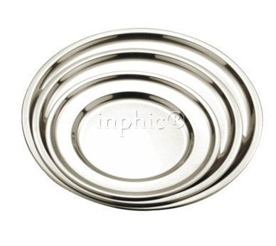 INPHIC-圓形碟不銹鋼盤 盆 平盆 餐盤 餐碟