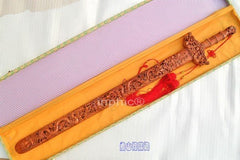 INPHIC-宗教 1.1米開光鏤空雙龍劍 鎮宅避邪劍 桃木劍 木雕工藝品 木雕劍