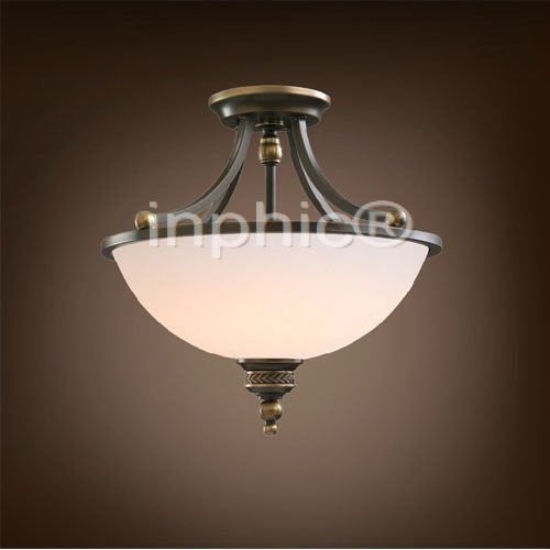 INPHIC-美式鄉村半吸頂燈簡約復古臥室門廳書房半吸頂燈具