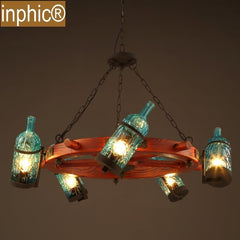 INPHIC-簡約彩色玻璃吊燈酒吧創意餐廳咖啡廳船舵型個性復古吧臺酒瓶吊燈