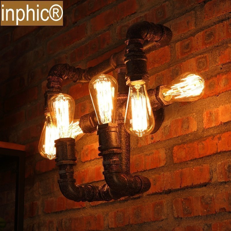 INPHIC-工業風水管壁燈復古懷舊loft愛迪生燈泡鐵藝燈具燈飾