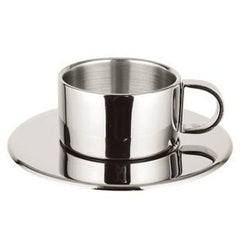 INPHIC-茶具 咖啡杯 咖啡杯套裝 咖啡杯歐式 不鏽鋼 附碟 小款 外銷丹麥