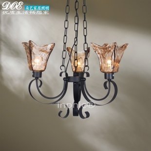 INPHIC-歐式吊燈3三頭客廳燈led簡約地中海美式鐵藝燈具臥室餐廳燈具