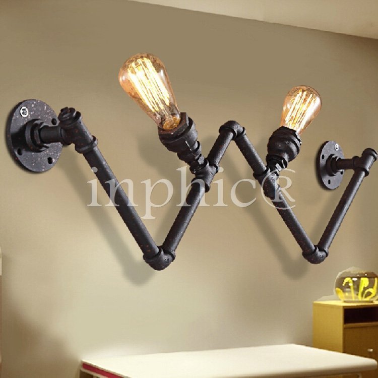 INPHIC-loft工業壁燈水管復古雙頭走道陽檯燈 美式酒吧臥室床頭燈具