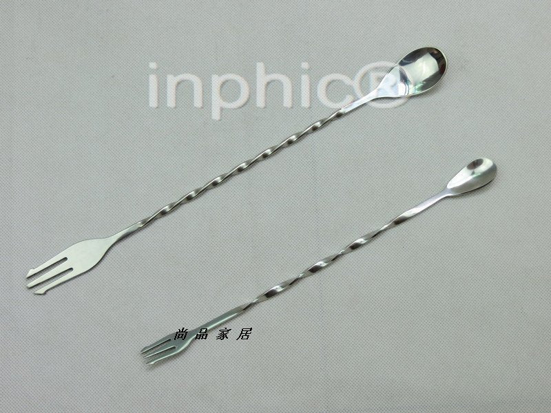 INPHIC-不鏽鋼 12寸長調棒 咖啡 奶茶 攪拌棒 調合勺 調酒匙 勺叉