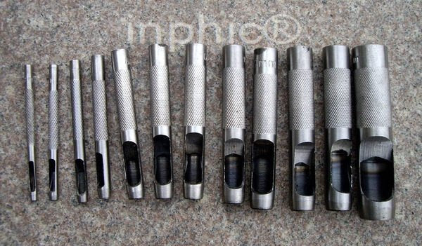 INPHIC-3-19mm 皮帶沖頭皮帶皮帶打孔器圓沖12支裝